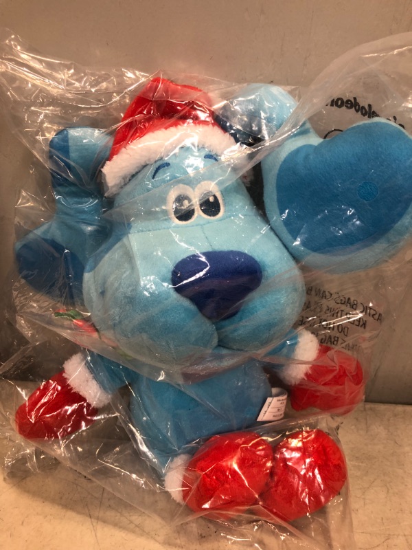 Photo 2 of Blue's Clues & You! Holiday Blue, 15-Inch Large Plush, Stuffed Animal, Blue Dog, by Just Play