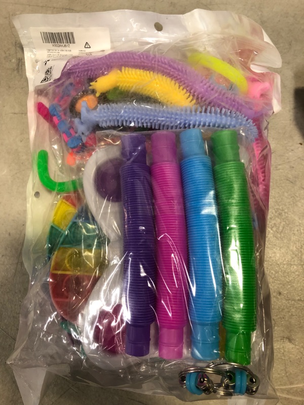 Photo 1 of 28 Pcs Fidget Toys Pack, Pop Keychain Stress Relief Toys Rewards for Classroom Party Favors Unicorn Dinosaur Anxiety Relief Sensory Fidgetget Toys
