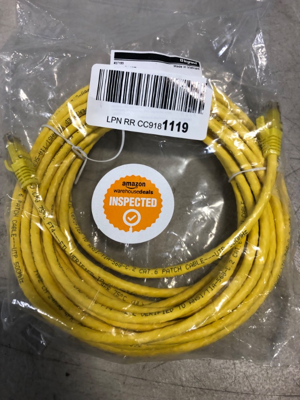 Photo 1 of Cmple Cat6 Ethernet Cable 10Gbps - Computer Networking Cord with Gold-Plated RJ45 Connectors, 550MHz Cat6 Network Ethernet LAN Cable Supports Cat6, Cat5e, Cat5 Standards - 50 Feet Yellow
