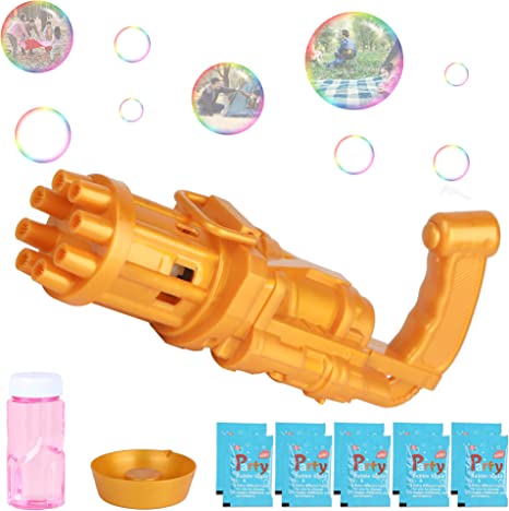 Photo 1 of Bubble Machine for Toddlers,Cool Automatic Bubble Maker,Novelty Bubble Blower Outdoor Toys for Kids,Golden
