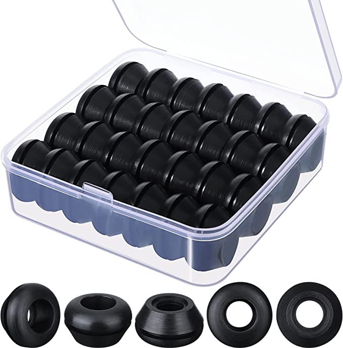 Photo 1 of 30 Pack Rubber Grommet with Storage Box, Waterproof Rubber Grommet Kit Rubber Gasket Hole Plug for Flow Hydroponic System, Rubber Bucket, Automotive, Cable, Plumbing (1/2 Inch)
