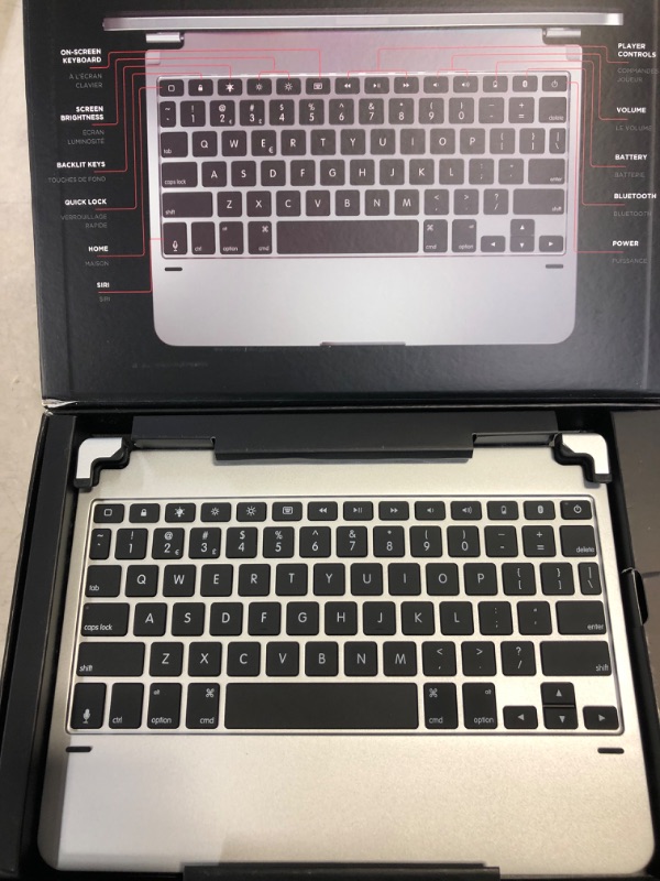 Photo 2 of Brydge iPad Pro 11 Wireless Keyboard | Compatible with iPad Pro 11-inch (2018) | Backlit Keys | 1 Year Long Battery Life | (Silver), One Year Warranty. OLD: For iPad 1st Gen (2018) Only Silver