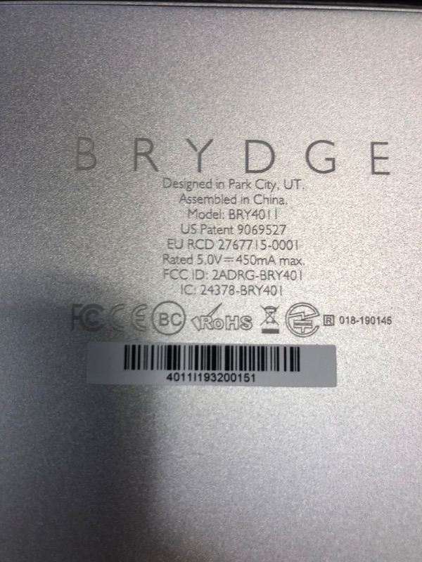 Photo 1 of Brydge iPad Pro 11 Wireless Keyboard | Compatible with iPad Pro 11-inch (2018) | Backlit Keys | 1 Year Long Battery Life | (Silver), One Year Warranty. OLD: For iPad 1st Gen (2018) Only Silver