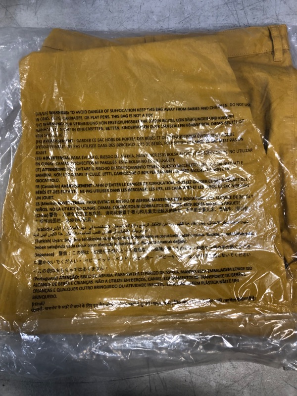 Photo 2 of Amazon Essentials Women's Cropped Girlfriend Chino Pant 32 Plus Dark Yellow
