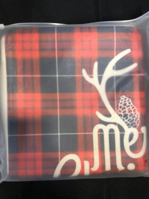 Photo 1 of 7COLORROOM Set of 4 Christmas Decor Pillow Covers Black Buffalo Check Plaid Vintage Truck/Merry Christmas Cushion Cover Farmhouse Christmas Winter Holiday Home Decor Pillowcases 18" x 18"