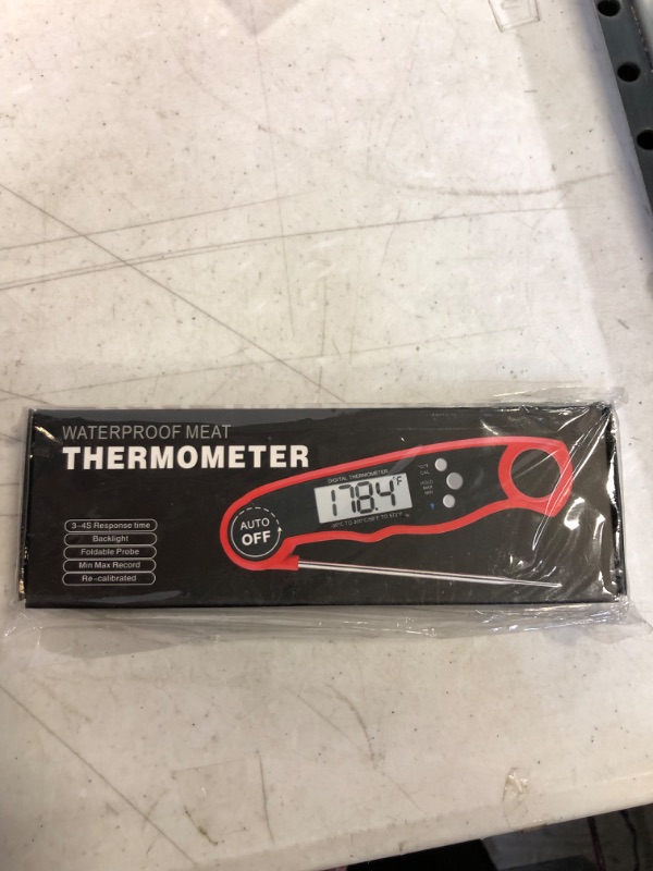 Photo 1 of  Instant Read Meat Thermometer for Grill and Cooking. Best Waterproof Ultra Fast Thermometer with Backlight & Calibration. Digital Food Probe for Kitchen, Outdoor Grilling and BBQ!
FACTORY SEALED