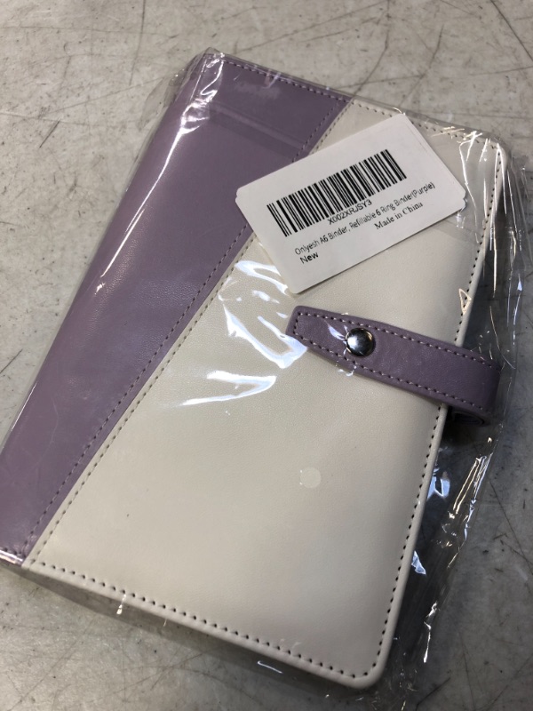 Photo 2 of Onlyesh A6 Binder, Budget Binder, Refillable 6 Ring Binder for A6 Filler Paper, Loose Leaf Mini Binder Cover with Unique Snap Buckle, A6 Budget Binder for Budgeting, Purple White-purple A6