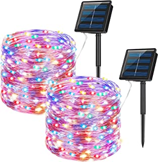 Photo 1 of 
KPafory Solar String Lights Outdoor,2 Pack Waterproof Solar Fairy Lights 36FT 100LED 8 Modes Copper Wire Lights for Patio Yard Trees Christmas Wedding Banquet Garden Decorations,Multicolor