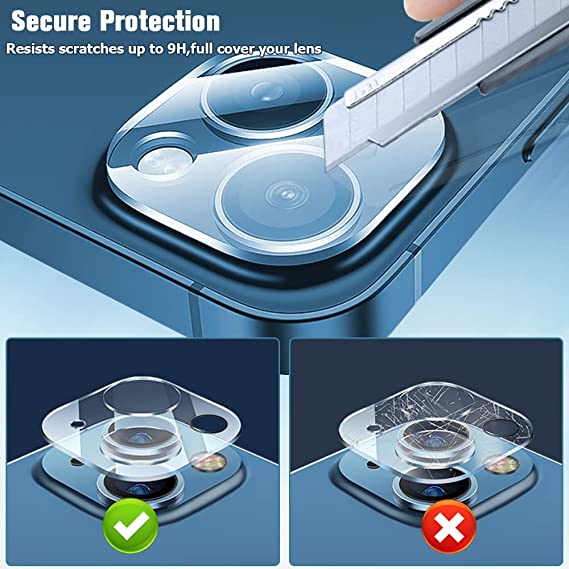Photo 1 of [12 COUNT] OuYteu Tempered Glass Camera Lens Protector for iPhone 13 6.1", iPhone 13 Mini 5.4", 9H Hardness, Ultra HD Clear, Anti-Scratch, Easy to Install, Case Friendly [Does not Affect Night Shots] 2 PACK 
