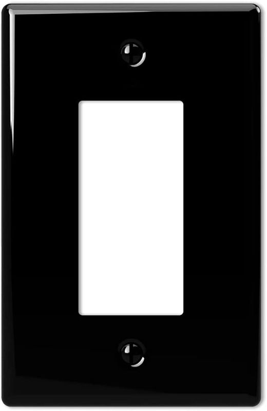 Photo 1 of Amerelle 3000RBK Metro Wallplate, 1 Rocker, Ceramic, Black, 1-Pack
