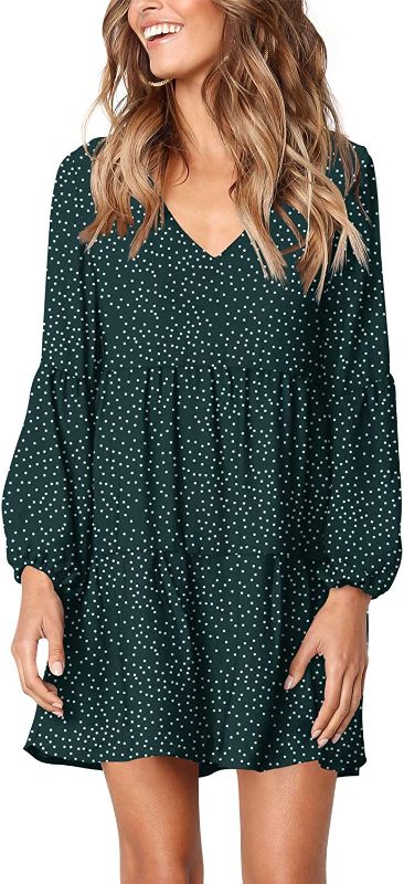 Photo 1 of Amoretu Women Summer Tunic Dress V Neck Casual Loose Flowy Swing Shift Dresses m