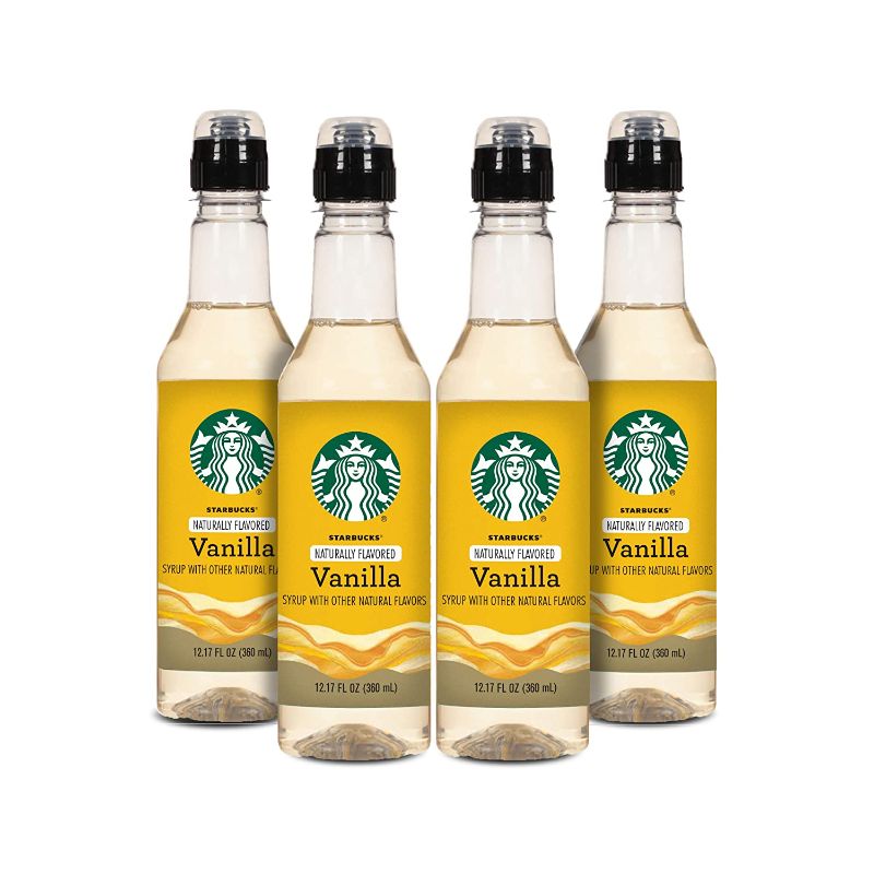 Photo 1 of 
Starbucks Naturally Flavored Coffee Syrup, Vanilla, 12.17 Fl Oz (Pack of 4) exp 11/22