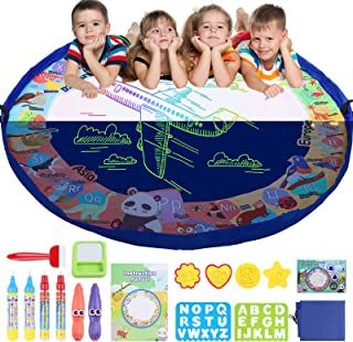 Photo 1 of Gemeer Magic Water Doodle Mat - 40 Inch Extra Large Glowing Drawing Mat with Storage Function - Kids Painting Writing Learning Coloring Pad - Christmas Gift Educational Toys for 3+ Boys Girls