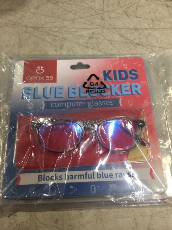 Photo 2 of Blue Light Blocking Glasses Girls & Boys | Anti Eyestrain Blue Light Glasses Kids Computer Gaming Glasses (Ages 3-10) | Flexible Grey Square Frames with Red Temples Video Phone Screen Eyeglasses