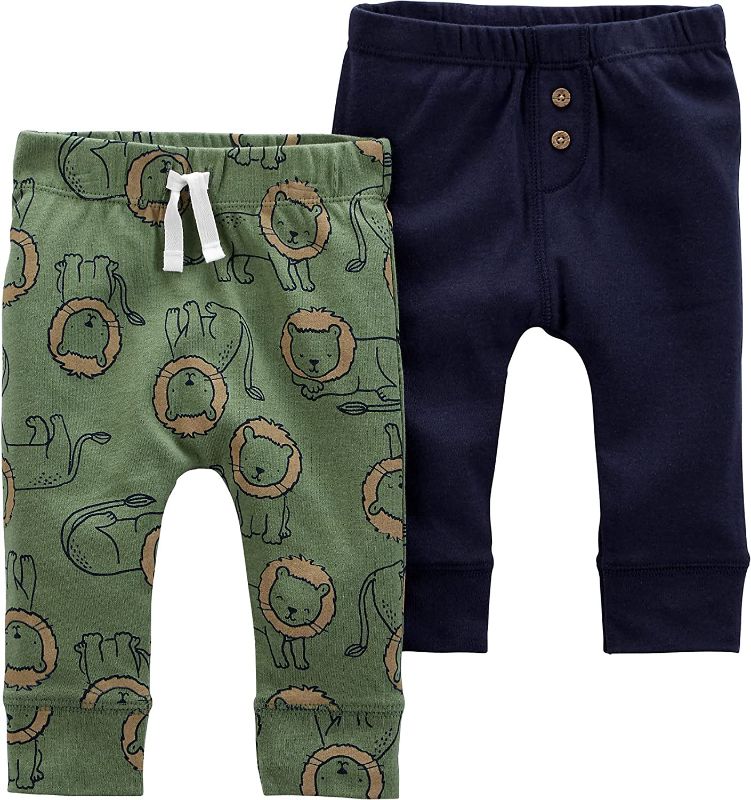 Photo 1 of Carter's Baby Boys 2-Pack Pull-On Pants (Navy/Green, 3 Months) size 3m 
