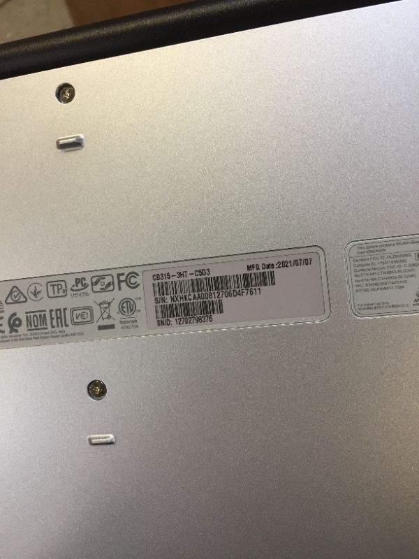 Photo 1 of Acer 15.6-inch Chromebook, Full HD IPS Touchscreen Display, Intel Celeron N4020, 4GB LPDDR4, 64GB eMMC, Gigabit WiFi, Bluetooth 5.0, Chrome OS, CB315-3HT-C5D3