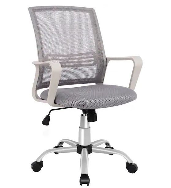 Photo 1 of SMUGDESK Gray Ergonomic Office Mesh Computer Desk Swivel Task Chair