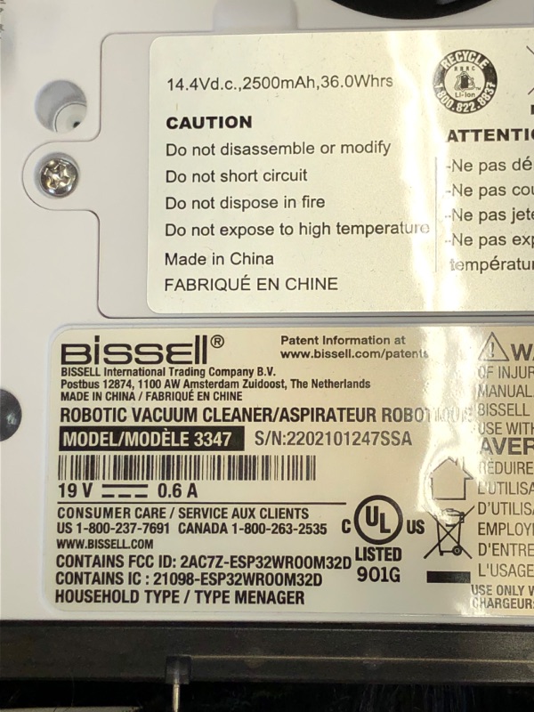 Photo 9 of Bissell SpinWave Hard Floor Expert Pet Robot, 2-in-1 Wet Mop and Dry Robot Vacuum, WiFi Connected with Structured Navigation, 3115 -- UNABLE TO TEST
