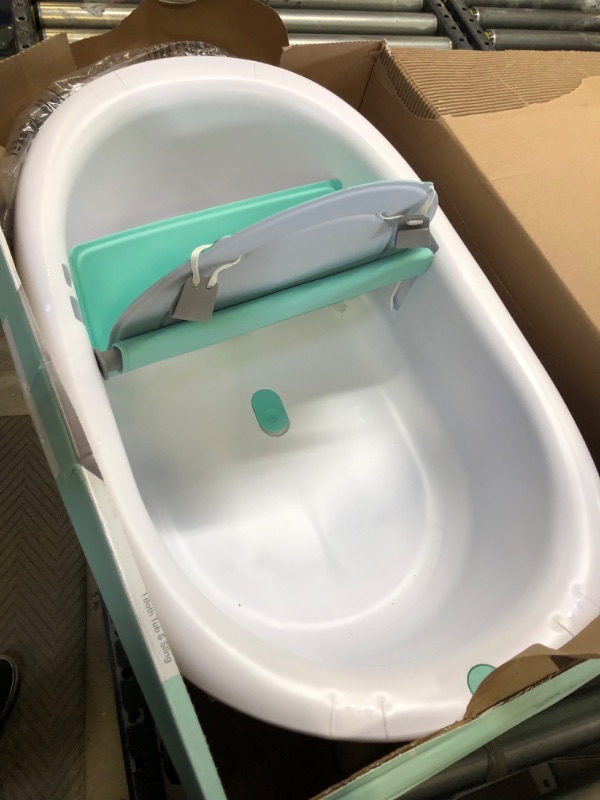 Photo 2 of 4-in-1 Grow-with-Me Bath Tub by Frida Baby Transforms Infant Bathtub to Toddler Bath Seat with Backrest for Assisted Sitting in Tub
