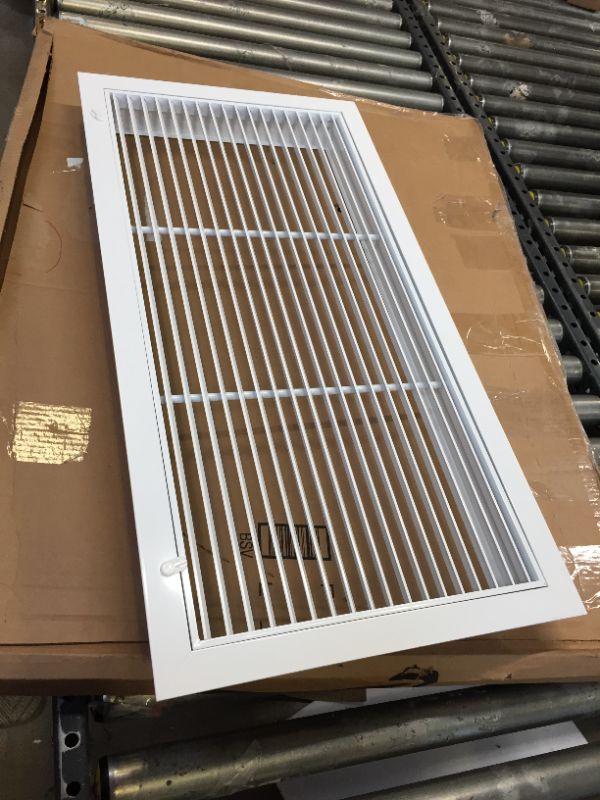 Photo 3 of 8" X 8" Aluminum Return Filter Grille - Easy Airflow - Linear Bar Grilles [Outer Dimensions: 9.75w X 9.75h] 8 x 8
