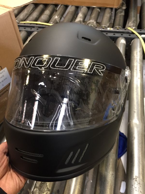 Photo 4 of Conquer Snell SA2020 Full Face Auto Racing Helmet Small Size Black