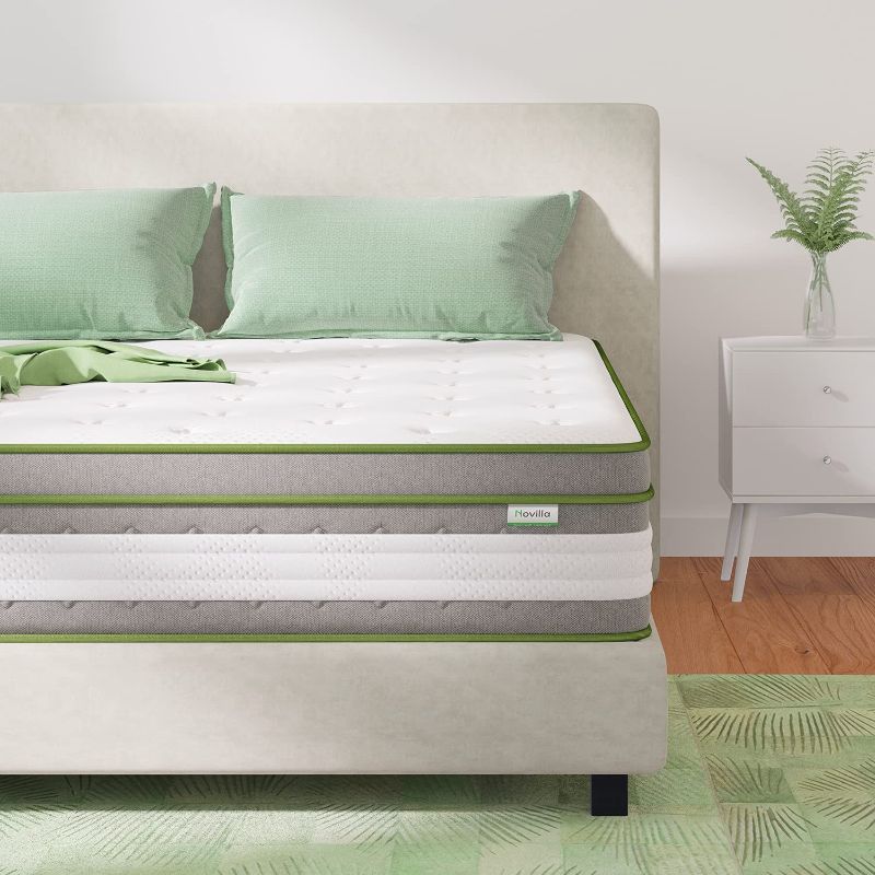 Photo 1 of King Size Mattress, Novilla 12 Inch Hybrid Pillow Top King Mattress in a Box with Gel Memory Foam & Individually Wrapped Pocket Coils Innerspring for a Cool & Peaceful Sleep, NV0M807-12-K -- FACTORY SEALED
