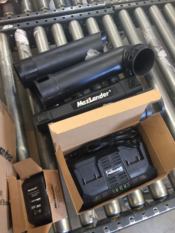 Photo 1 of MAXLANDER 3 in 1 Cordless Leaf Blower & Vacuum with Bag, Brushless Battery Powered Leaf Vacuum Mulcher 40V 170MPH 330CFM 5 Speeds Leaf Blowers for Lawn Care 2 Pcs 4.0Ah Battery & Charger Included Leaf Blower Vacuum Mulcher -- UNABLE TO TEST
