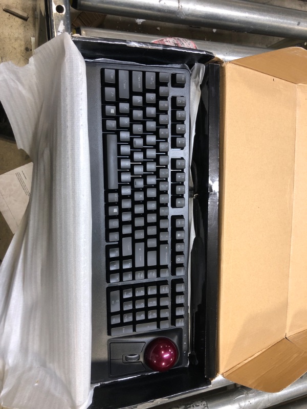 Photo 1 of Perixx Periboard-322 Wired Mechanical Trackball Keyboard with 2 Hubs, 2.17 Inch Large Trackball, RGB Backlit Design, US English Layout (PB-322BUS-11577) Wired Backlit with Hubs