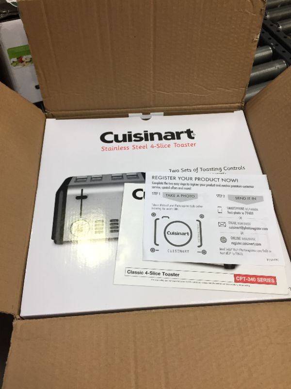 Photo 2 of 4 Slice Toaster by Cuisinart, Compact Toaster for Toast, Bagels, Defrost, Reheat & More, Stainless Steel/Black, CPT-340P1 4-Slice Toaster
