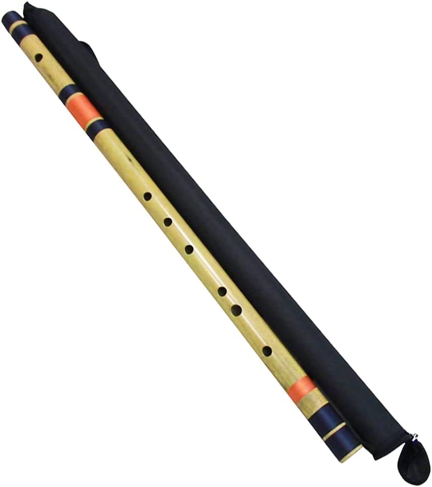 Photo 1 of Zaza Percussion- Professional Polished Bamboo Bansuri Flute - (Indian Flute) With Carry Bag (E-Base)
