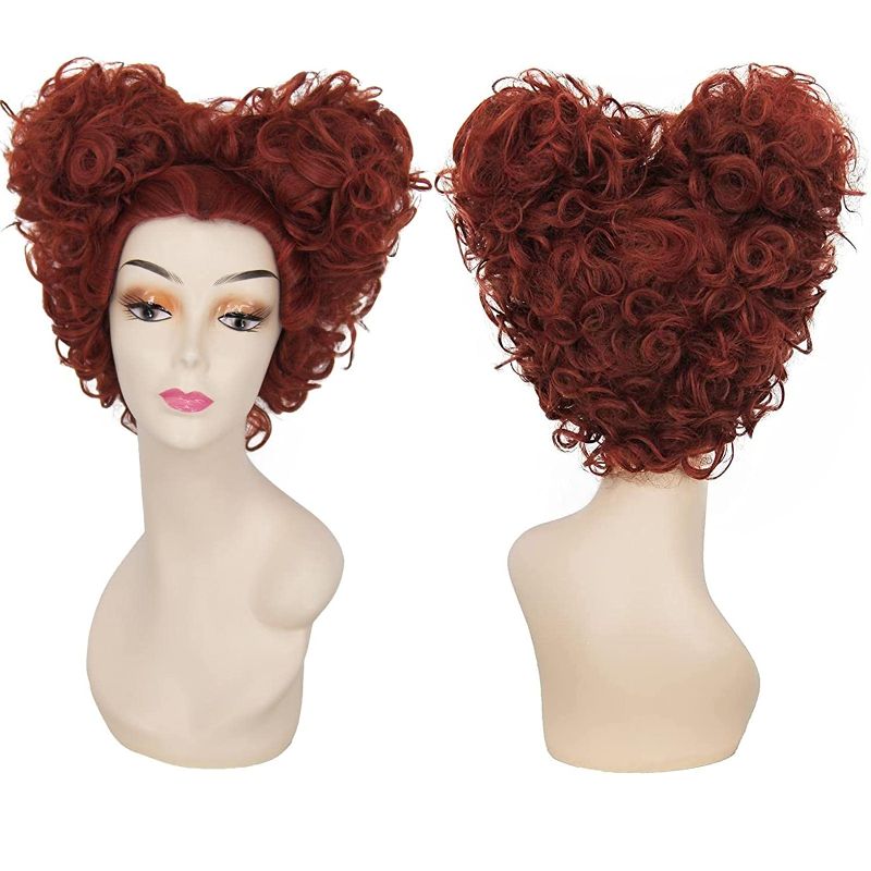 Photo 1 of Ariker Wigs for Sanderson Cosplay Costume Wig Red Brown Short Curly Wigs for Halloween Christmas Carnival Party AK016RB
