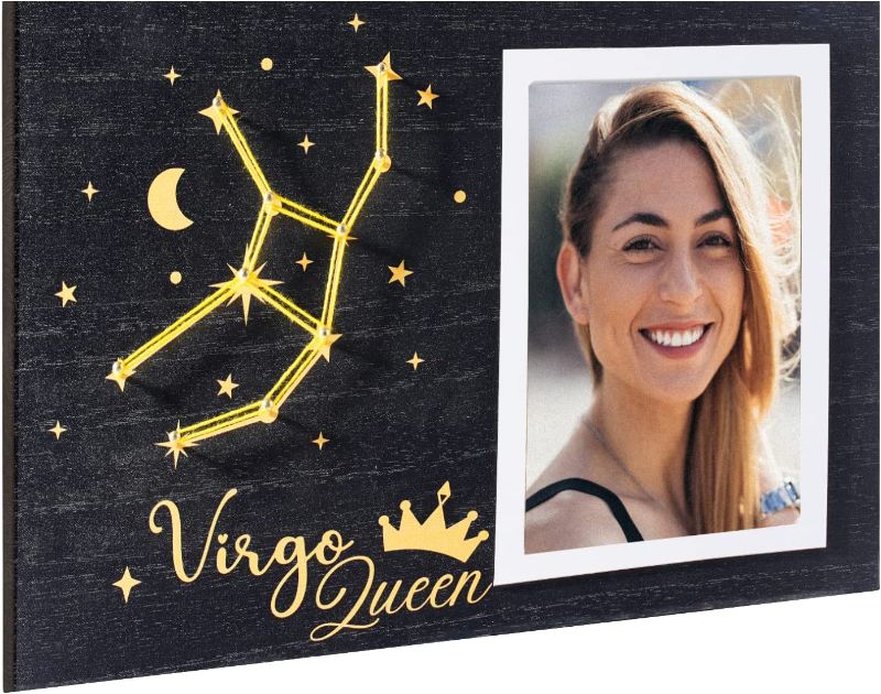Photo 1 of Zodiac Birthday Gifts for Virgo Sign, Zodiac Picture Frame, Wood Picture Frame, Wood Home Decor,Gifts for Friends,Girlfriend,Bestie,Chrsitmas Gifts, Pictrue Frame 4"x6" Photo
