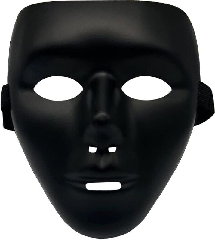 Photo 1 of Halloween Costume Fancy Dress Masks for Adults Kids?Full Face Anonymous Street Dance Ghost Step Cosplay Party Mask(Black)
