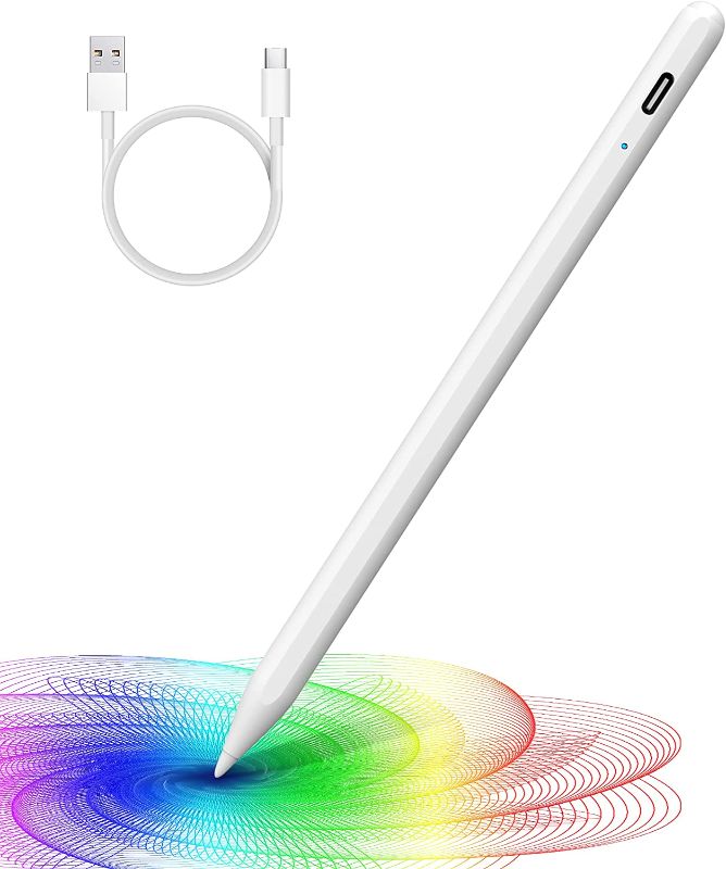 Photo 1 of TIANLI Stylus Pencil with Palm Rejection for Apple iPad Touch Screens Side Magnetic Active Capacitive Pencil Compatible with iPad air 3/4, iPad 6/7/8,Mini 5, iPad pro 11/12.9-inches, White

