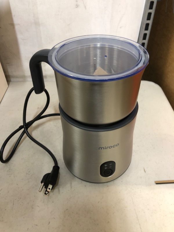 Photo 1 of mirc Detachable Milk Frother for Coffee, Electric Stainless Steel Milk Steamer and Frother with Hot & Cold Foam Function, Hot Chocolate Maker, Foam Maker,120V, Silver, Larger, MR-MF005
