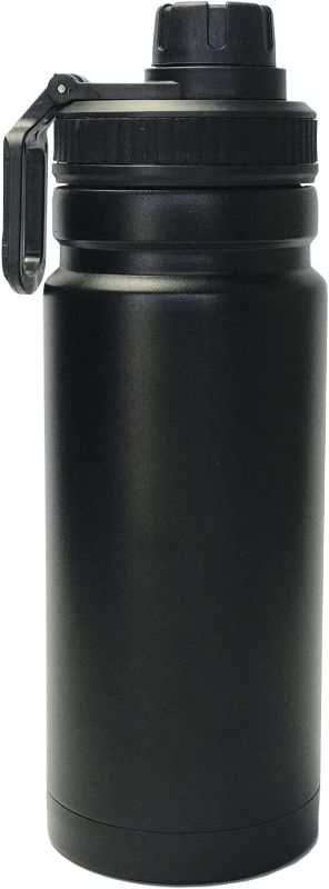 Photo 1 of 19 oz Portable Insulated Water Bottle with Filter, Double Wall Stainless Steel Vacuum Flask with Wide Mouth and Spout Lids,Perfect for Traveling Camping Hiking, Black, 2.87 x 2.87 x 9.06 in
