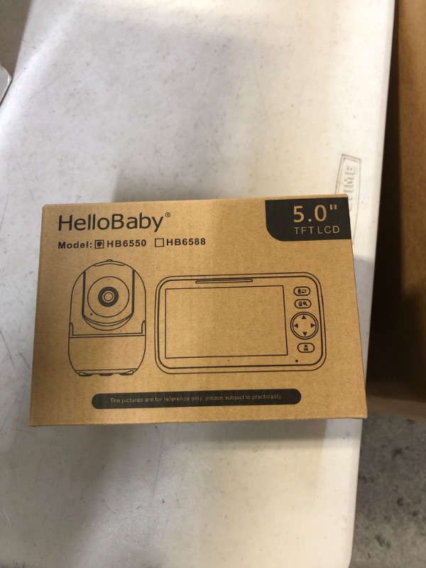 Photo 3 of HelloBaby Monitor, 5''Display, Pan-Tilt-Zoom Video Baby Monitor with Camera and Audio, Night Vision, 2-Way Talk, Temperature, 8 Lullabies and 1000ft Range Baby Monitor No WiFi for Elderly 6550-1