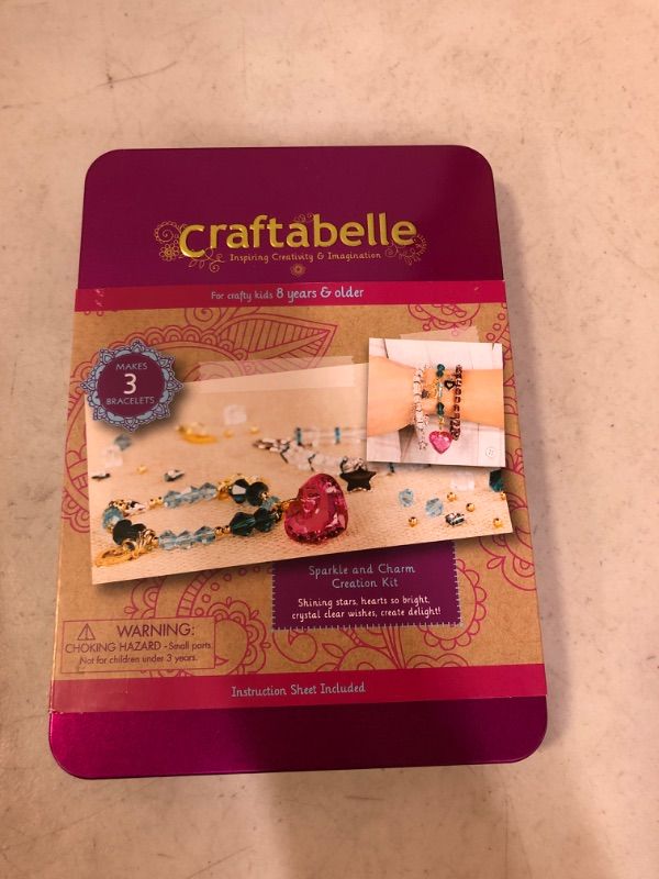 Photo 2 of Craftabelle – Sparkle and Charm Creation Kit – Bracelet Making Kit – 141pc Jewelry Set with Crystal Beads – DIY Jewelry Sets for Kids Aged 8 Years +
