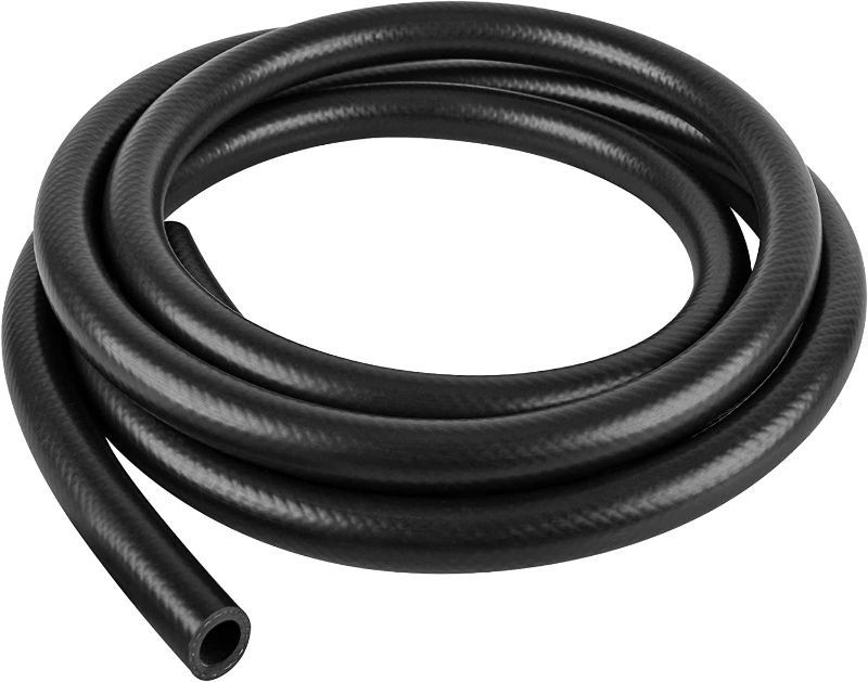 Photo 1 of 10 Feet Fuel Line Hose, 3/8 Inch Inside Diameter NBR Fuel Line Hose, Black Fuel Systems Engines Hose Braided Rubber Fuel Line Hose
