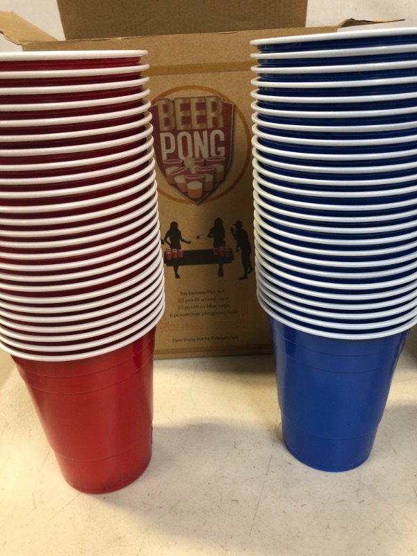 Photo 2 of 50 18oz Plastic Cups Set + 6 Free Ping Pong Balls | Disposable | Reusable | Outdoor | Birthdays | BBQ | Gathering | Pool
