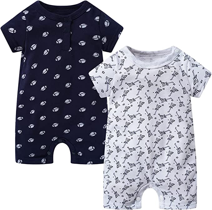 Photo 1 of Baby Boys' Cotton Short Sleeve One-Piece Romper
6M