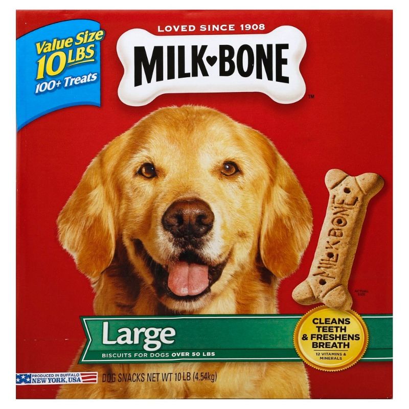 Photo 1 of 10 Lbs. Milk Bone, Large Dog Biscuit
[[[MINOR DAMAGE TO BOX]]
BB 03/08/2024