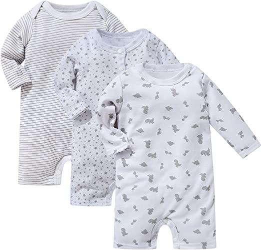 Photo 1 of Baby Boys' Cotton Long Sleeve One-Piece Romper  3-6