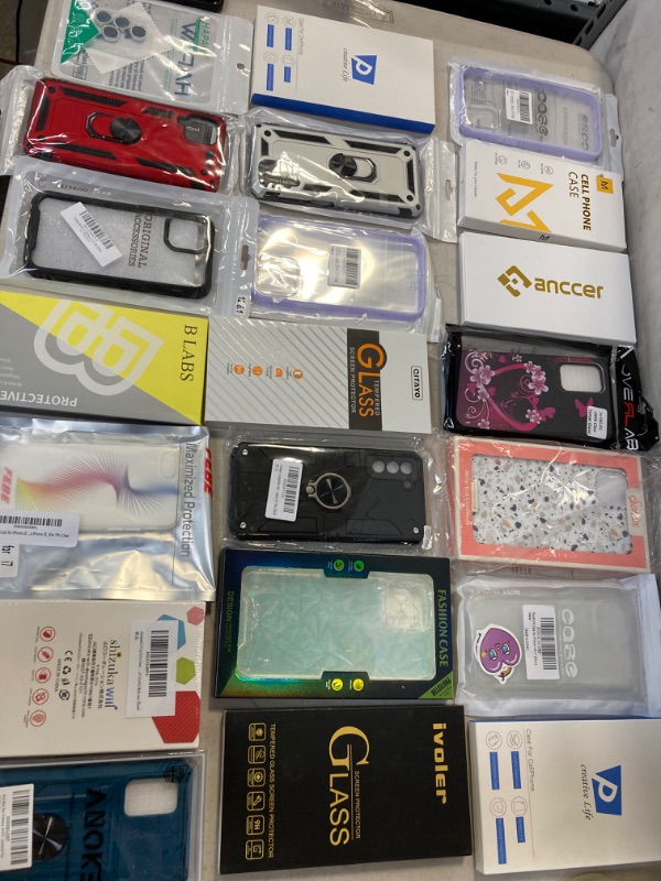 Photo 1 of MISC LOT OF NEW PHONE CASES VARIETY ACCESSORIES SCREEN PROTECTOR