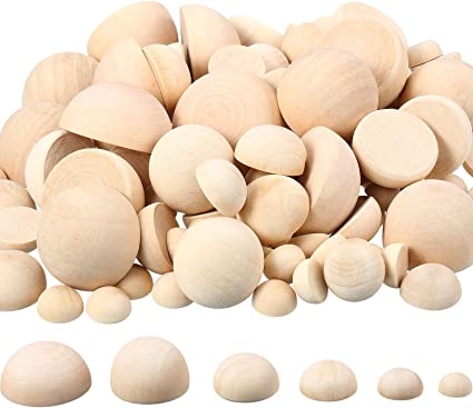 Photo 1 of 240 Pieces Half Wooden Beads Unfinished Split Round Wood Balls for Craft Paint(15 mm, 20 mm, 25 mm, 30 mm, 35 mm, 40 mm)