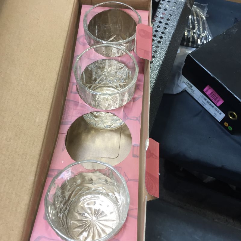 Photo 1 of SJZQ Crystal Whiskey Glasses ,10 OZ Premium Crystal tumbler,Beer mug Rock Style Old Fashioned Whisky Glass For Scotch, Bourbon, Liquor and Cocktail Drinks Gift box-MISSING ONE