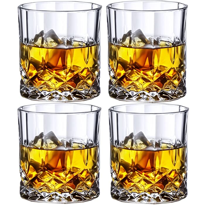 Photo 1 of SJZQ Crystal Whiskey Glasses ,10 OZ Premium Crystal tumbler,Beer mug Rock Style Old Fashioned Whisky Glass For Scotch, Bourbon, Liquor and Cocktail Drinks Gift box-MISSING ONE