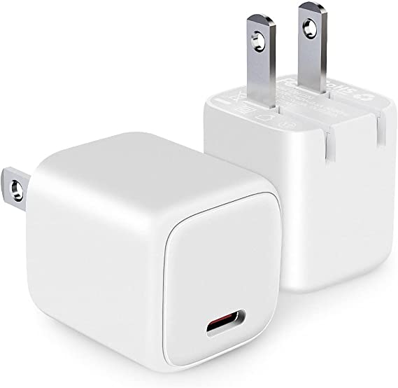 Photo 1 of USB C Wall Charger Block iPhone 13 Charger Type C Charger 20W Mini iPhone Charger Fast Charging Foldable for iPhone 12 11 Pro Max SE XS XR X Apple Watch MacBook iPad AirPods Samsung Galaxy S22 Pixel