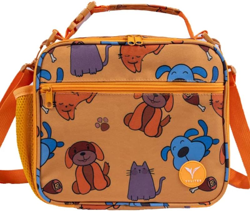 Photo 1 of  Insulated Lunch Box for Kid,Boys Grils Lunch Bag with Shoulder Strap and Water Botter Holder (Yellow)