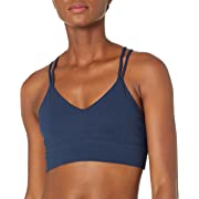 Photo 1 of Core 10 Women's Plus Size Spectrum Strappy Longline Plunge Yoga Sports Bra, Navy, 1X